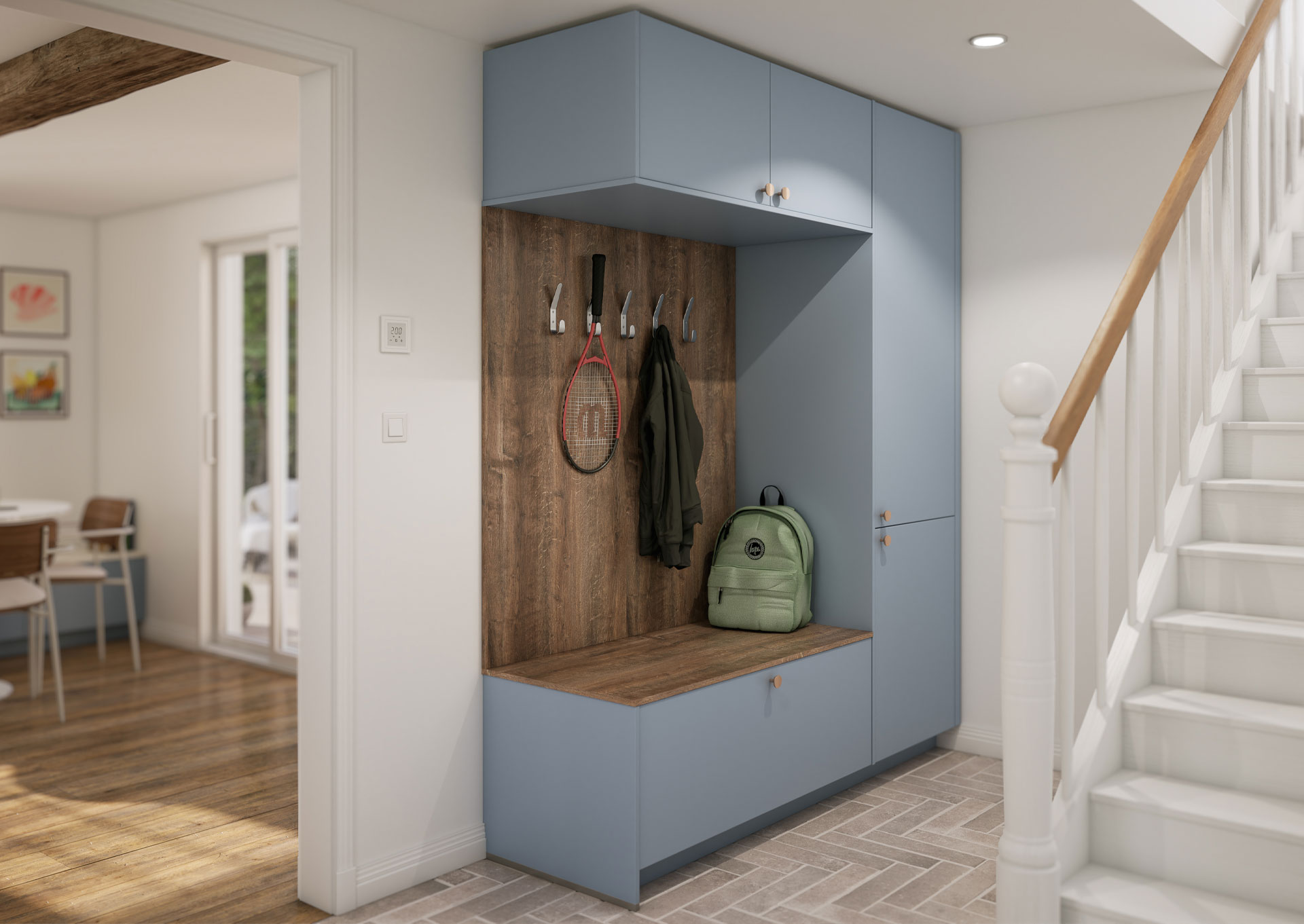 Ensemble meuble d'entrée Dolce bleu