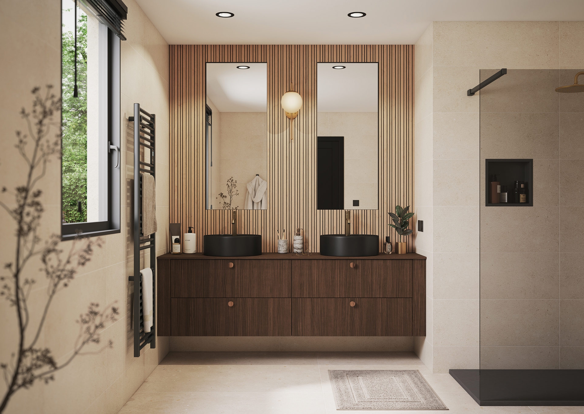Salle de bain Linea Noyer
