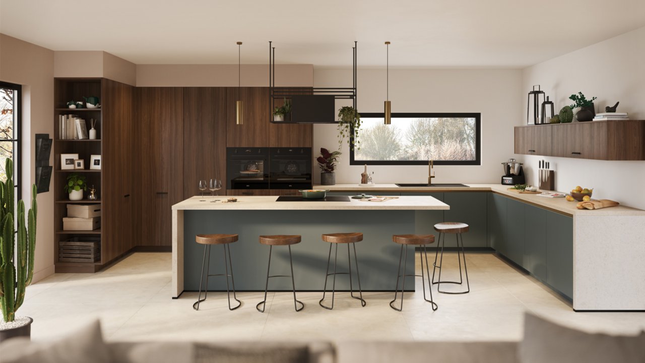 la Cuisine Contemporaine セット Modèle de cuisine Velvet conviviale ixina Luxembourg